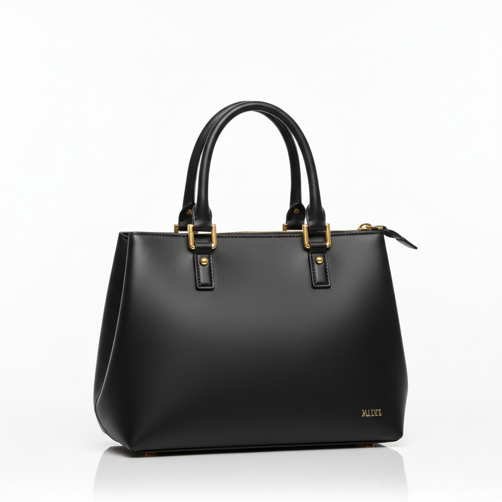 Structured Leather Tote Bag