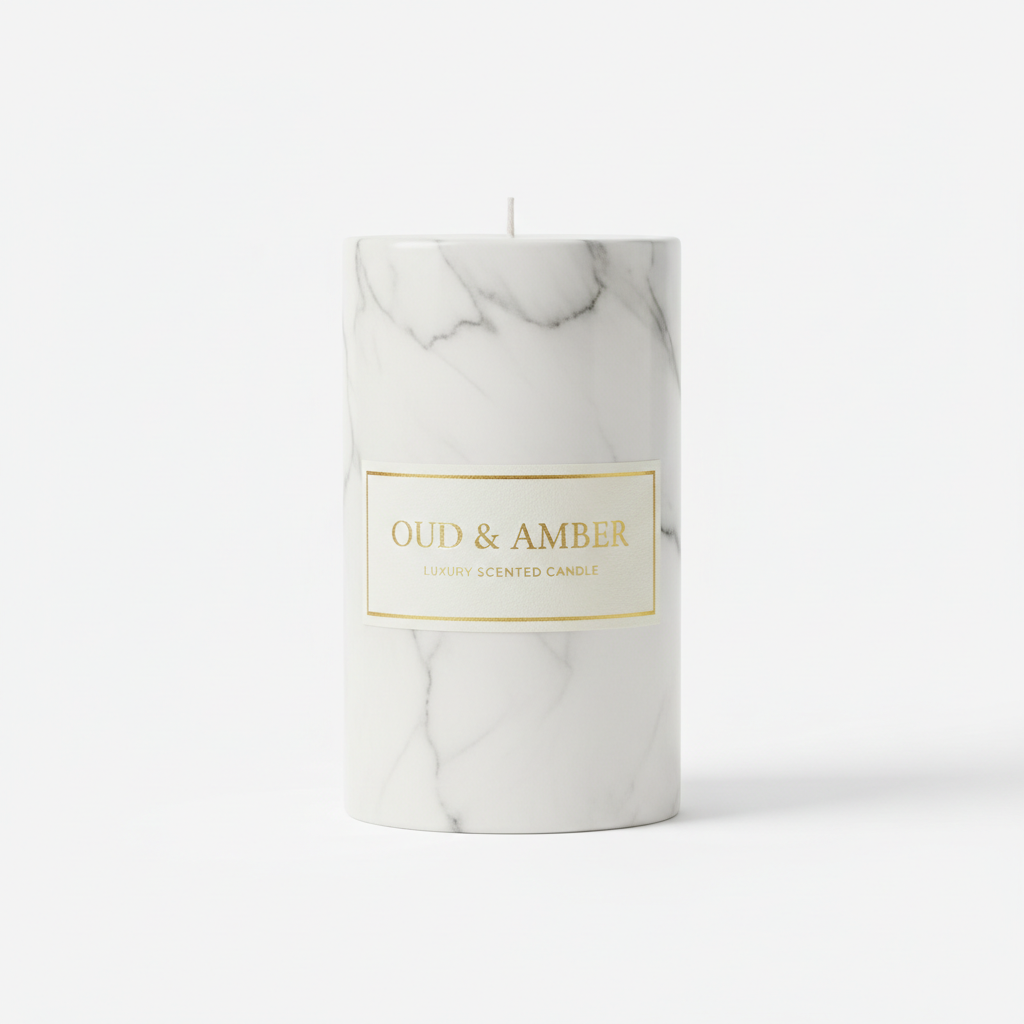 Oud & Amber Luxury Pillar Candle